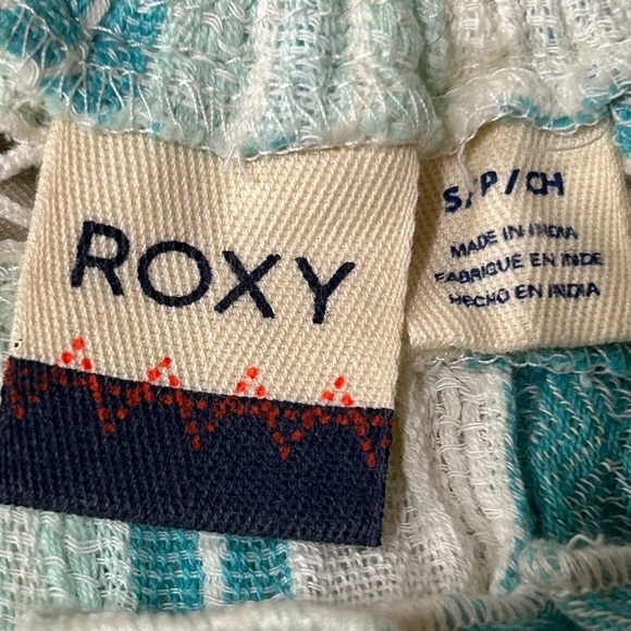 Roxy Off the Shoulder Anthem Romper Striped Long Sleeve Blue White Size Small - Picture 3 of 6